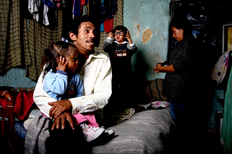 Familia desplazada en Bogotá/ Colombia